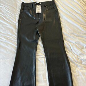 Zara Fit Flare High Rise Full Leg Leather Pants